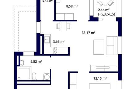 Wohnung Sandhausen - 3 Zimmer, 71 m&sup2;, 280.000&euro; | Angebot:26898330