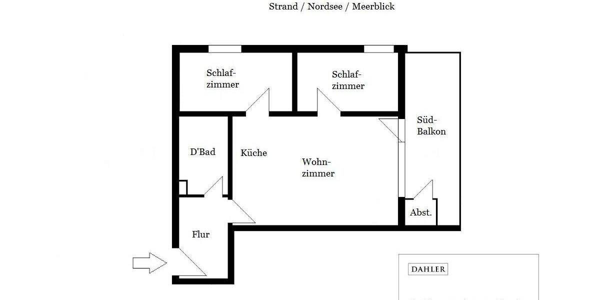 Etagenwohnung Wyk auf Föhr - 3 Zimmer, 62 m&sup2;, 580.000&euro; | Angebot:26891624