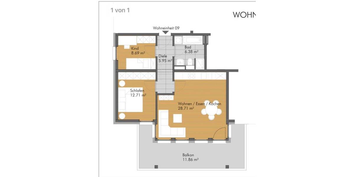 Etagenwohnung Bad Nauheim - 3 Zimmer, 76 m&sup2;, 1.150&euro; | Angebot:26866305