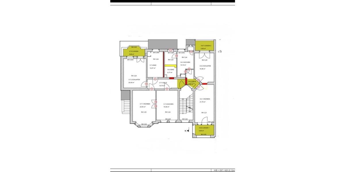 Etagenwohnung Cottbus Spremberger Vorstadt - 2 Zimmer, 70 m&sup2;, 875&euro; | Angebot:26441430