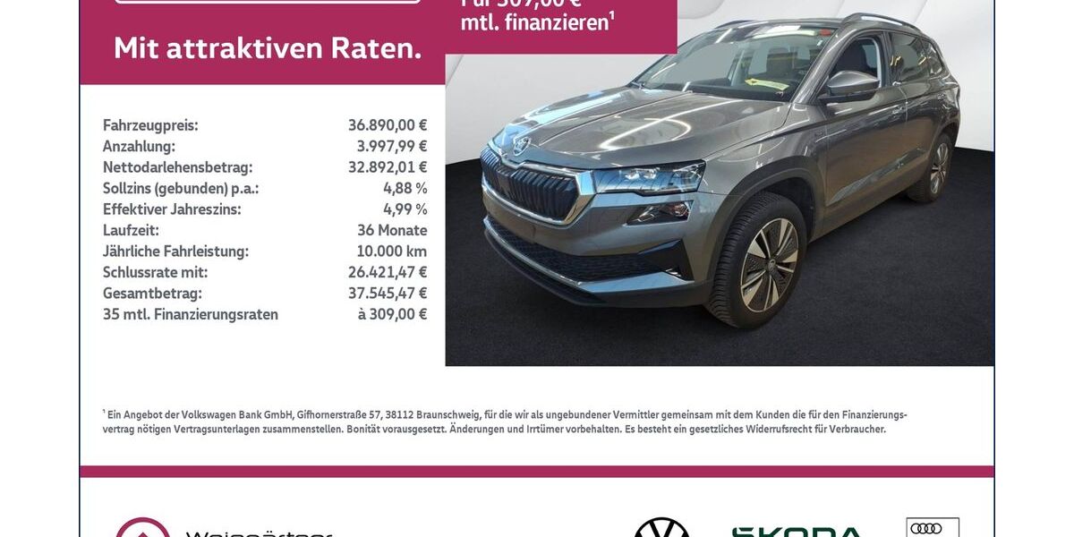 Skoda Karoq 17.950 km 36.890 &euro; Miesbach 83714