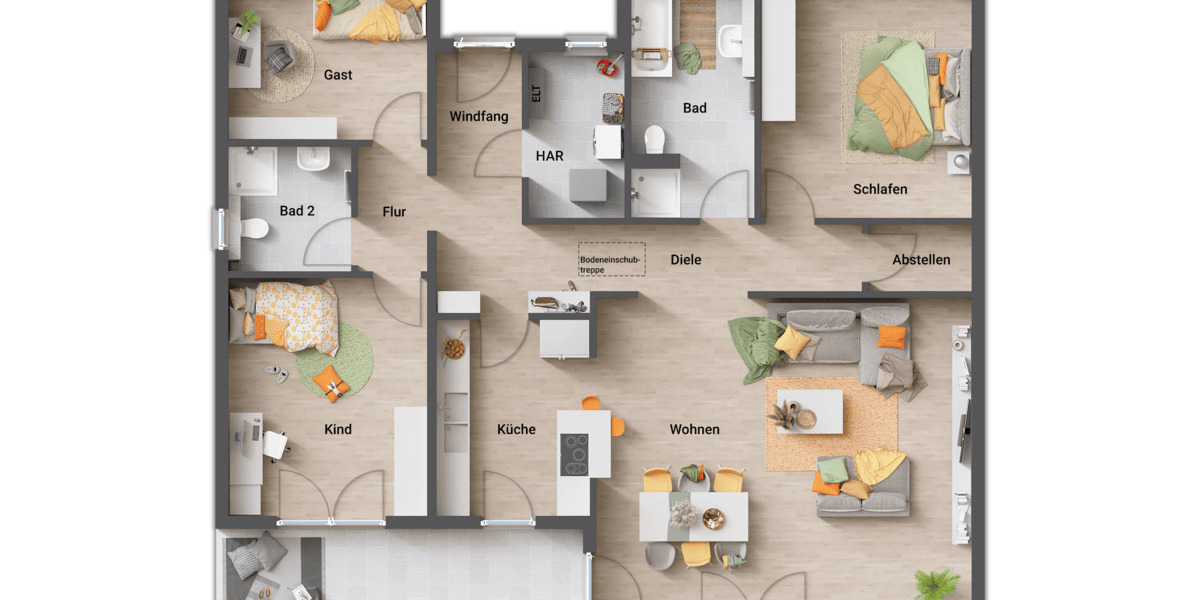 Bungalow Extertal Bösingfeld - 5 Zimmer, 132 m&sup2;, 331.850&euro; | Angebot:26787504