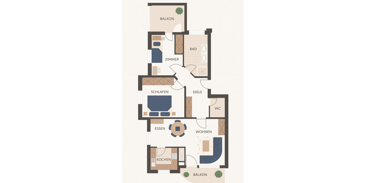 Etagenwohnung Konstanz Wollmatingen - 3 Zimmer, 64 m&sup2;, 308.000&euro; | Angebot:26308531