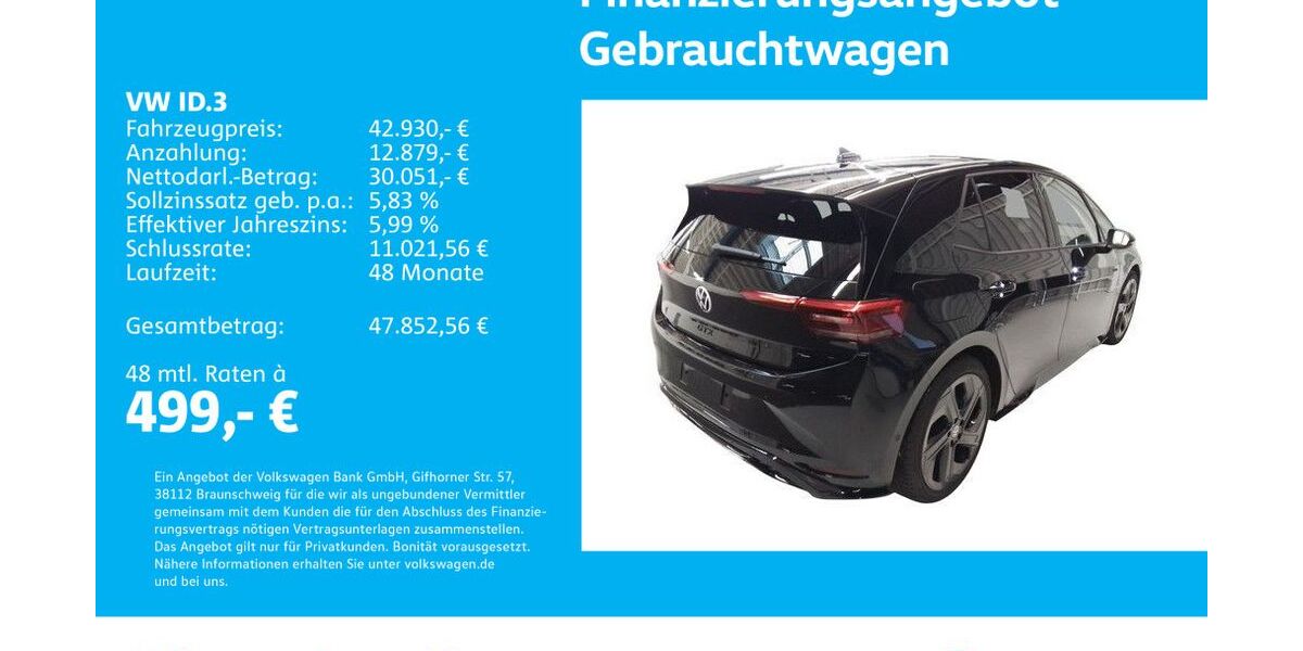 VW ID.3 3.238 km 42.930 &euro; Stuttgart-Feuerbach 70469