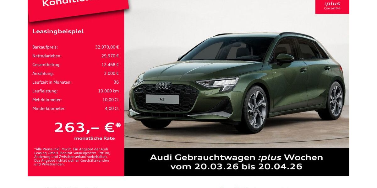 Audi A3 9.572 km 32.490 &euro; Potsdam 14482