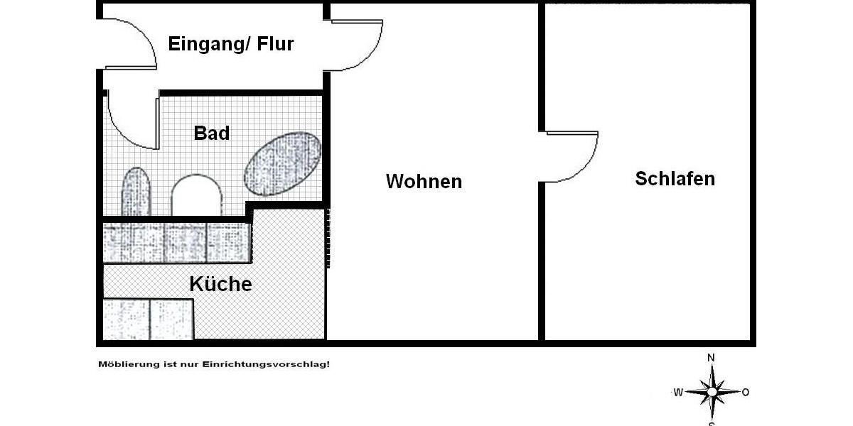 Etagenwohnung Nürnberg Gärten bei Wöhrd - 2 Zimmer, 45 m&sup2;, 189.000&euro; | Angebot:27281897