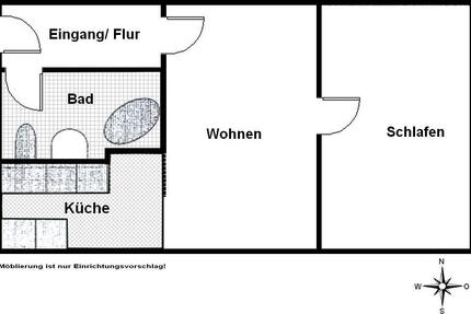 Wohnung Nürnberg Gärten bei Wöhrd - 2 Zimmer, 45 m&sup2;, 189.000&euro; | Angebot:27281897