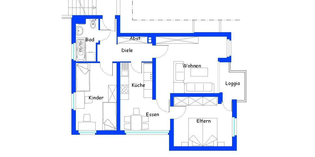 Etagenwohnung Oerlinghausen - 3 Zimmer, 72 m&sup2;, 579&euro; | Angebot:25224462