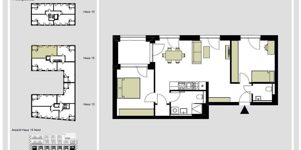 Etagenwohnung Nürnberg Zerzabelshof - 3 Zimmer, 75 m&sup2;, 1.252&euro; | Angebot:26128521