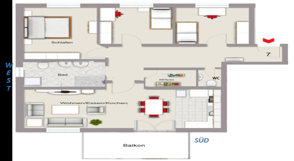 Etagenwohnung Bad Königshofen im Grabfeld - 4 Zimmer, 101 m&sup2;, 850&euro; | Angebot:25065383