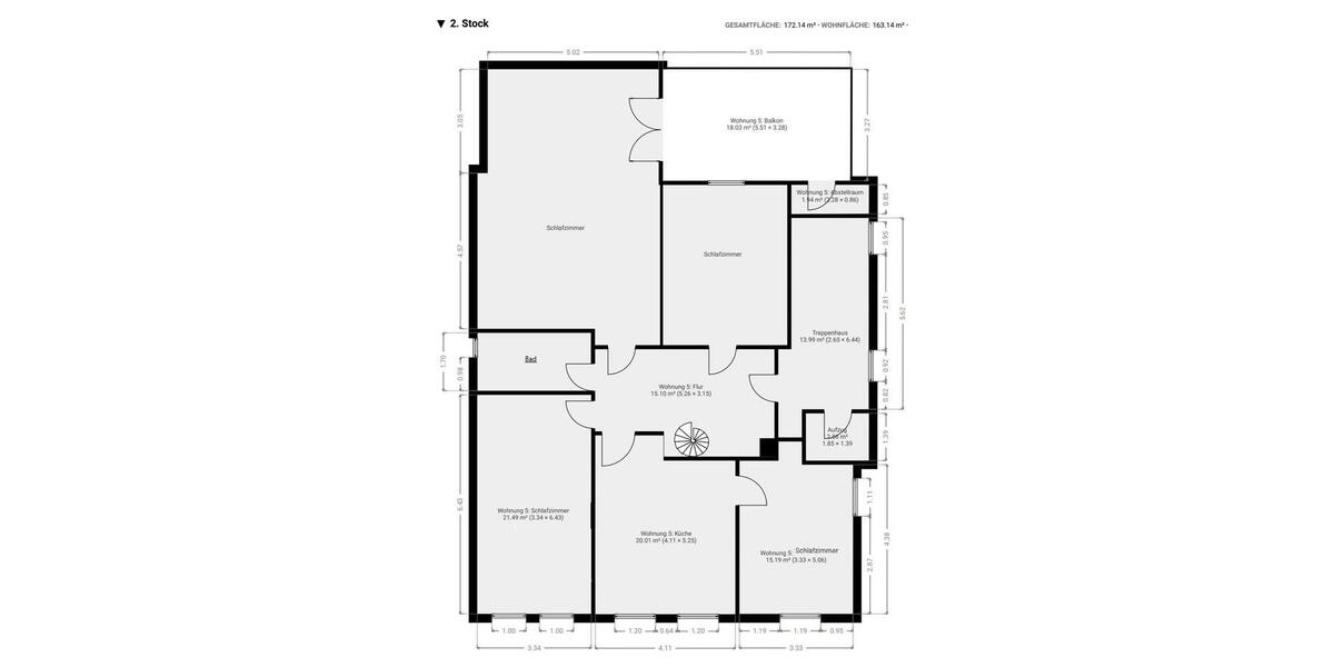 Etagenwohnung Osnabrück - 4 Zimmer, 163 m&sup2;, 1.600&euro; | Angebot:26680289