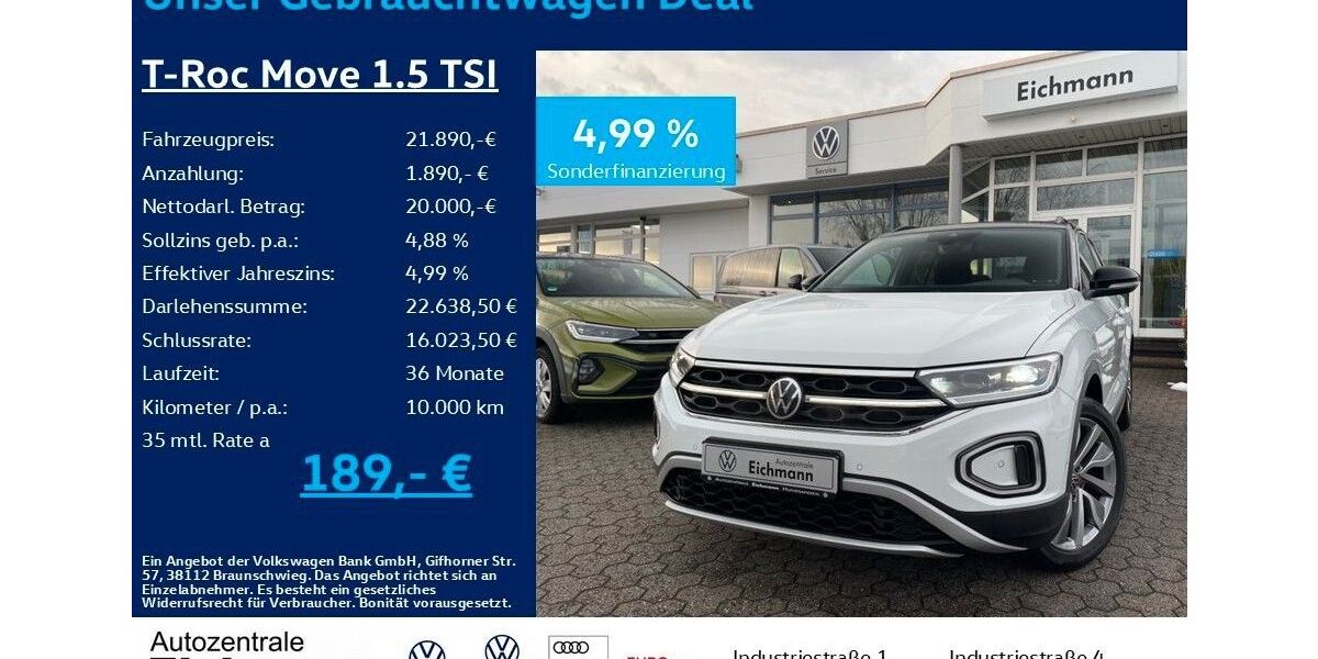 VW T-Roc 32.900 km 21.890 &euro; Heiligenroth 56412