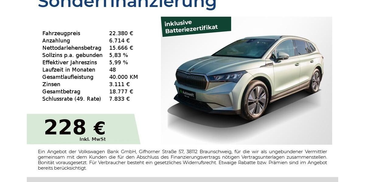 Skoda Enyaq 46.050 km 21.680 &euro; Nürnberg 90431