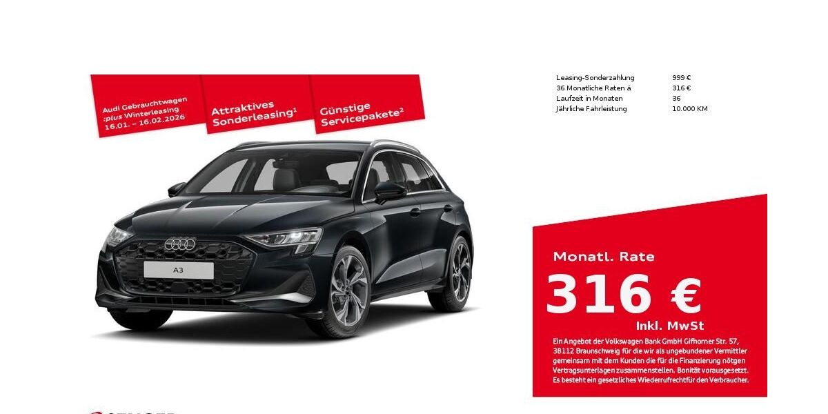 Audi A3 3.102 km 32.980 &euro; Münster 48153