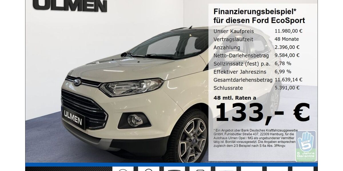 Ford EcoSport 87.290 km 11.980 € Düsseldorf 40231