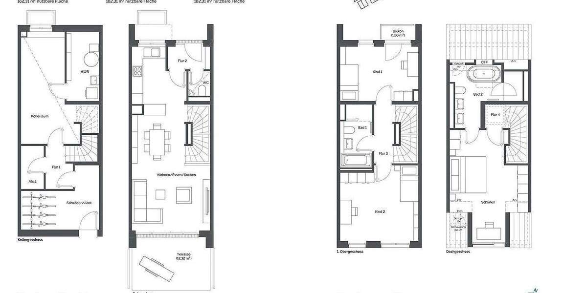 Reihenmittelhaus Kirchheim Heimstetten - 4 Zimmer, 114 m&sup2;, 989.000&euro; | Angebot:24683560