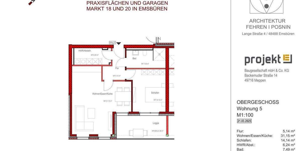 Etagenwohnung Emsbüren - 2 Zimmer, 70 m&sup2;, 297.500&euro; | Angebot:25742242