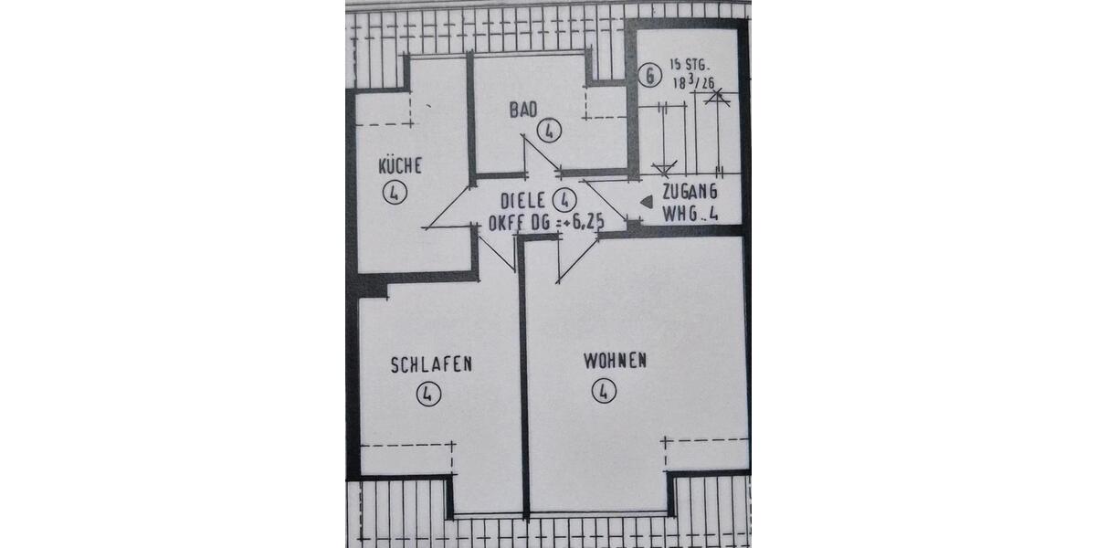 Dachgeschoßwohnung Dinslaken Hiesfeld - 2.5 Zimmer, 73 m&sup2;, 600&euro; | Angebot:26396476