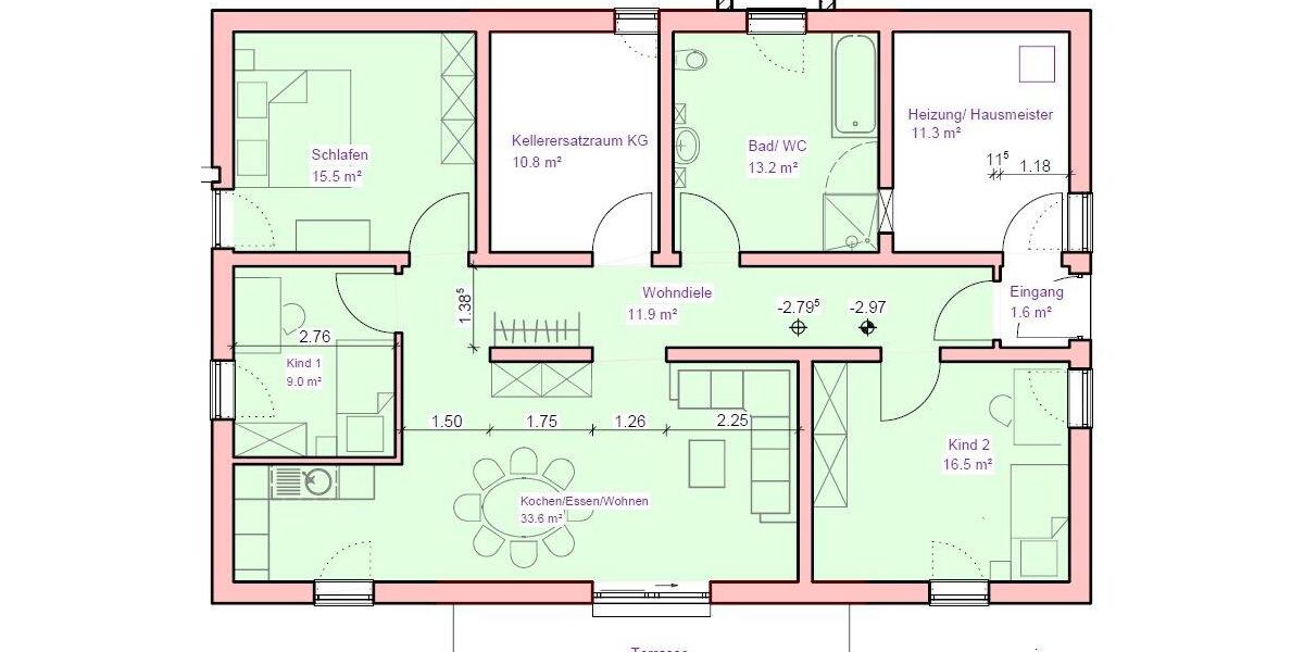 Terrassenwohnung Hünfeld - 4 Zimmer, 99 m&sup2;, 890&euro; | Angebot:26314669
