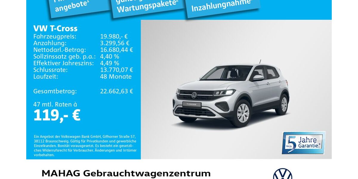 VW T-Cross 2.567 km 19.980 &euro; München 80935