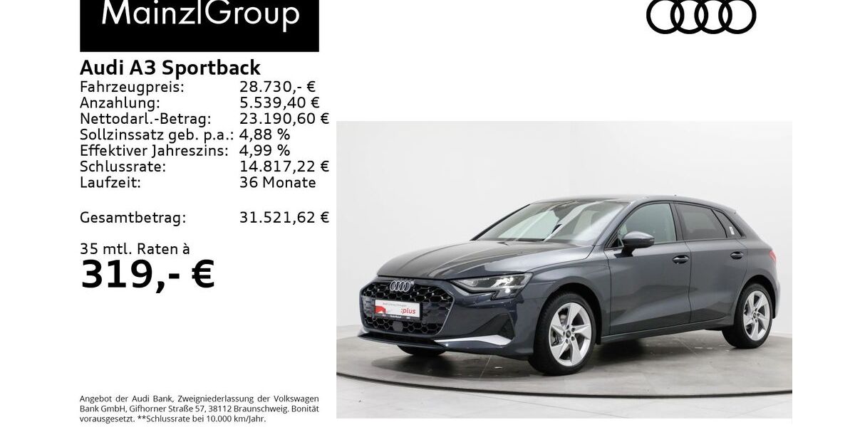 Audi A3 17.800 km 27.490 &euro; Feldkirchen/Westerham 83620