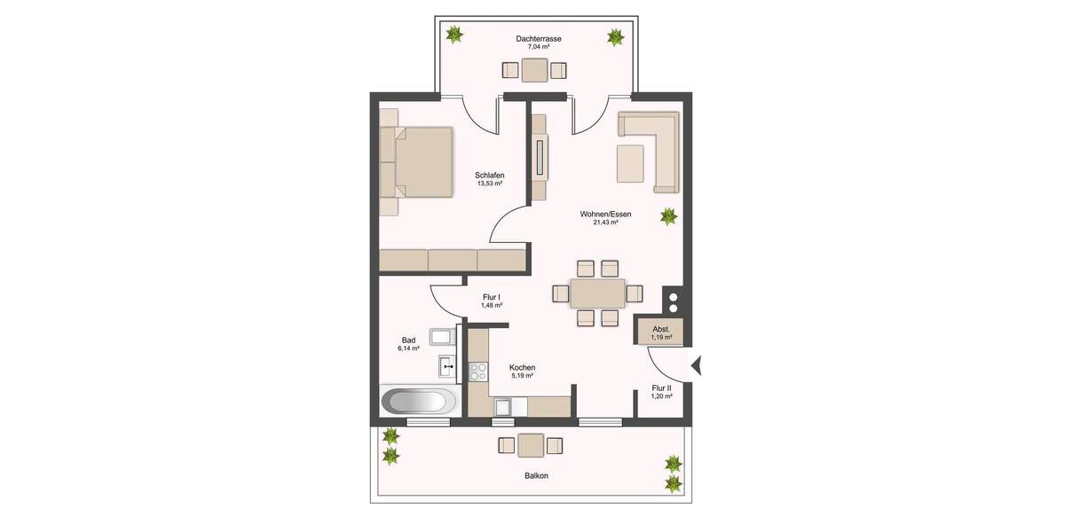 Etagenwohnung Stade Altländer Viertel - 2 Zimmer, 53 m&sup2;, 229.000&euro; | Angebot:24698898