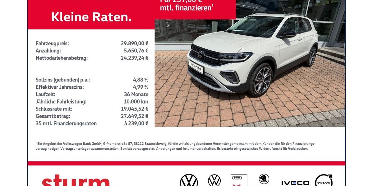 VW T-Cross 7.000 km 28.780 &euro; Altenkirchen 57610