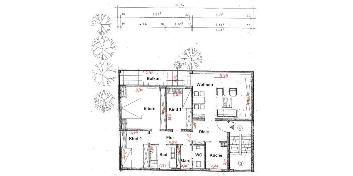Etagenwohnung Kulmbach Blaich - 4 Zimmer, 100 m&sup2;, 705&euro; | Angebot:26296542