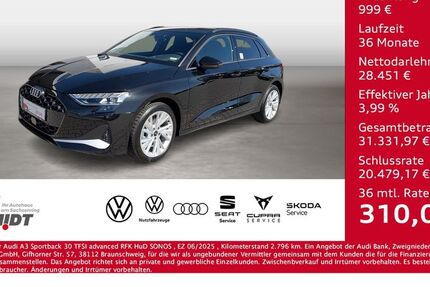 Audi A3 2.796 km 28.975 &euro; Bernsdorf 09337