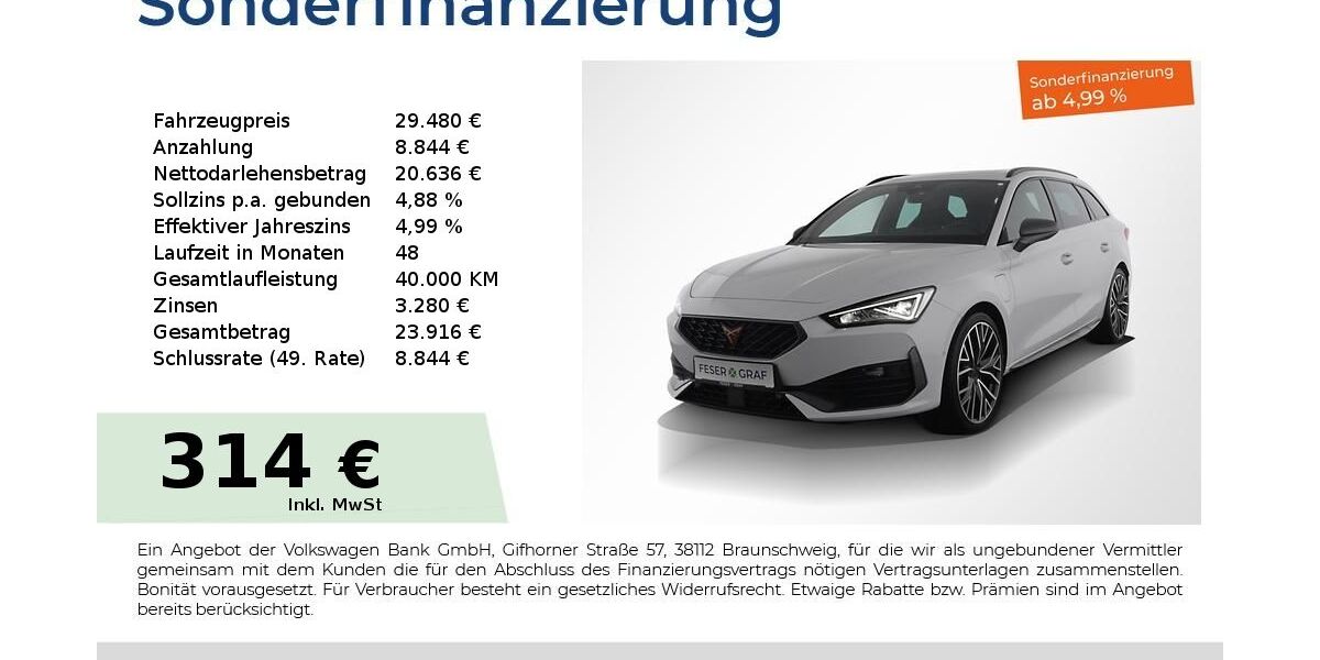 Cupra Leon 31.850 km 29.480 &euro; Höchstadt an der Aisch 91315