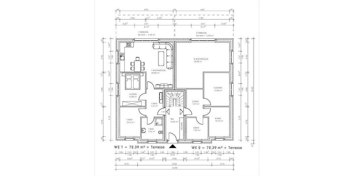 Etagenwohnung Aurich Popens - 3 Zimmer, 72 m&sup2;, 269.000&euro; | Angebot:25693392