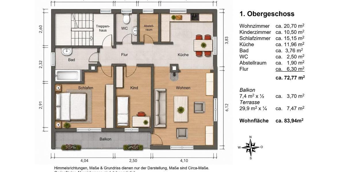 Maisonettenwohnung Neuburg an der Donau - 6 Zimmer, 140 m&sup2;, 419.000&euro; | Angebot:27076551