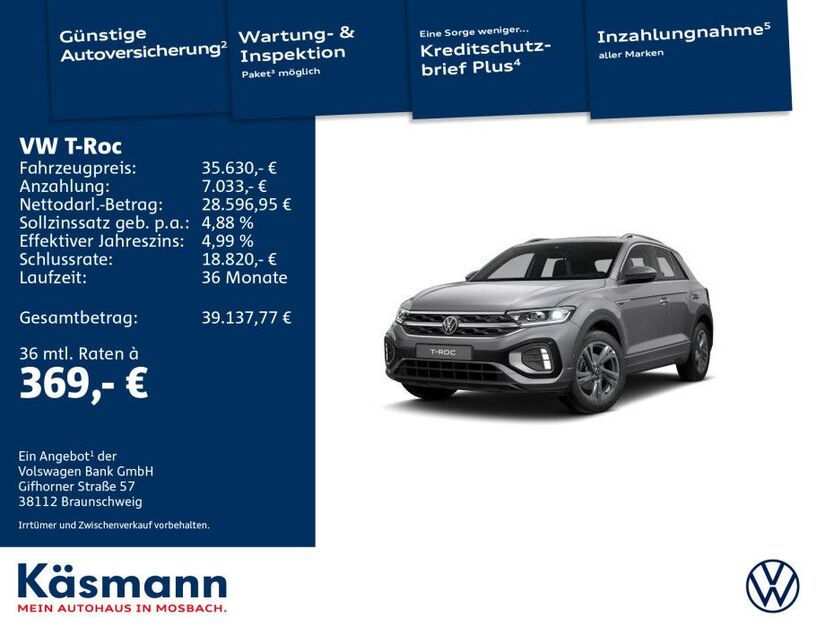 VW T-Roc 18.900 km 35.630 € Mosbach 74821