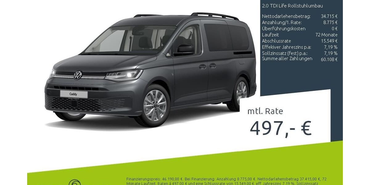 VW Caddy Maxi 10.000 km 44.590 &euro; Borken 46325