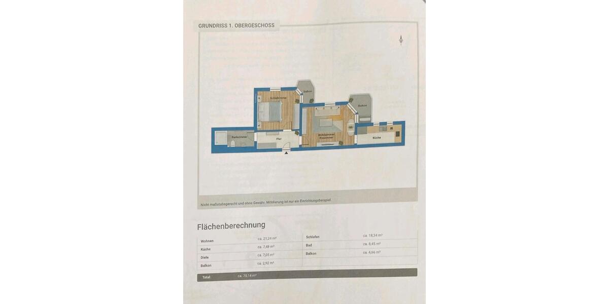 Etagenwohnung Ortenburg - 2 Zimmer, 62 m&sup2;, 170.000&euro; | Angebot:27226198