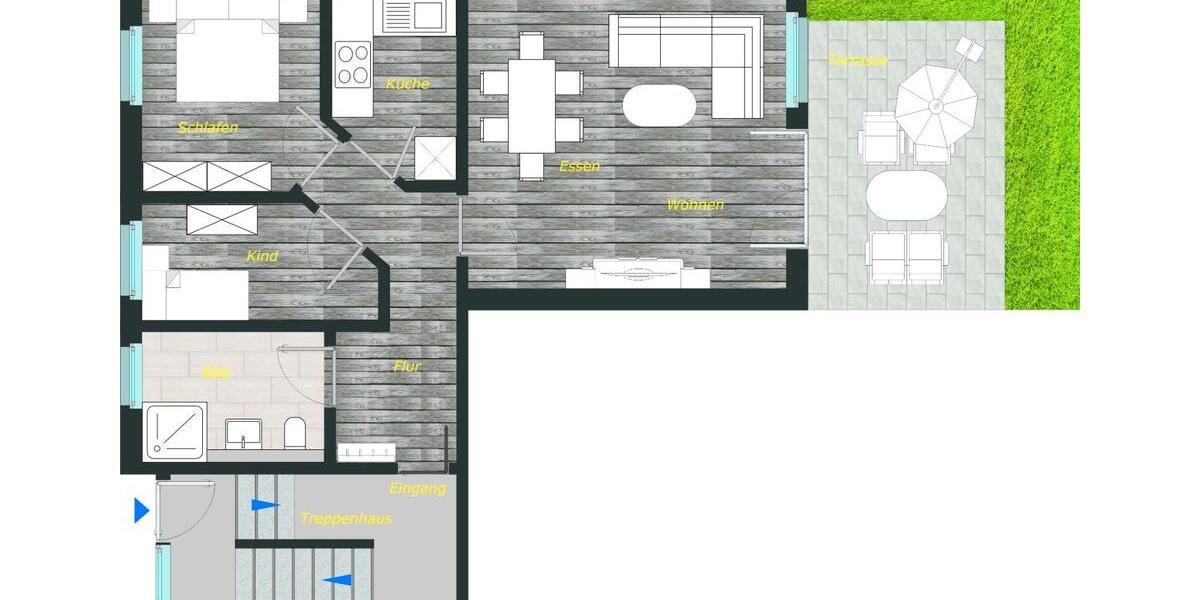Erdgeschoßwohnung Alzey - 3 Zimmer, 72 m&sup2;, 900&euro; | Angebot:26297932