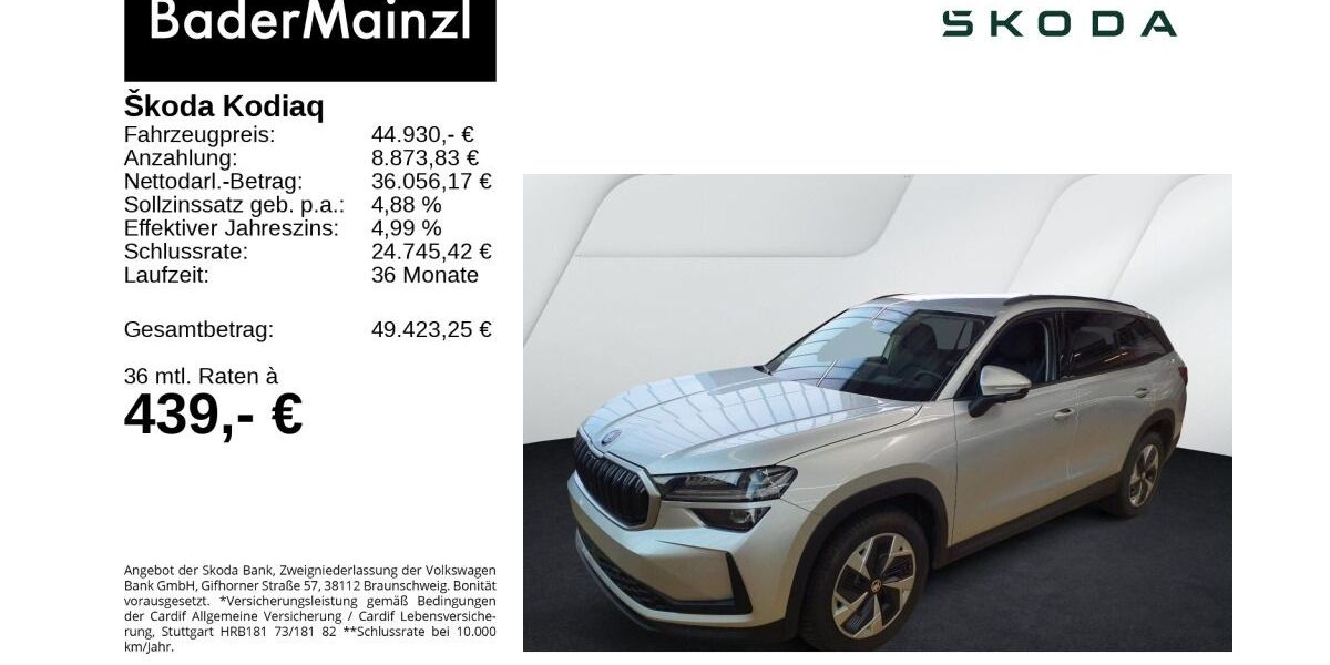 Skoda Kodiaq 26.700 km 44.330 € Feldkirchen/Westerham 83620