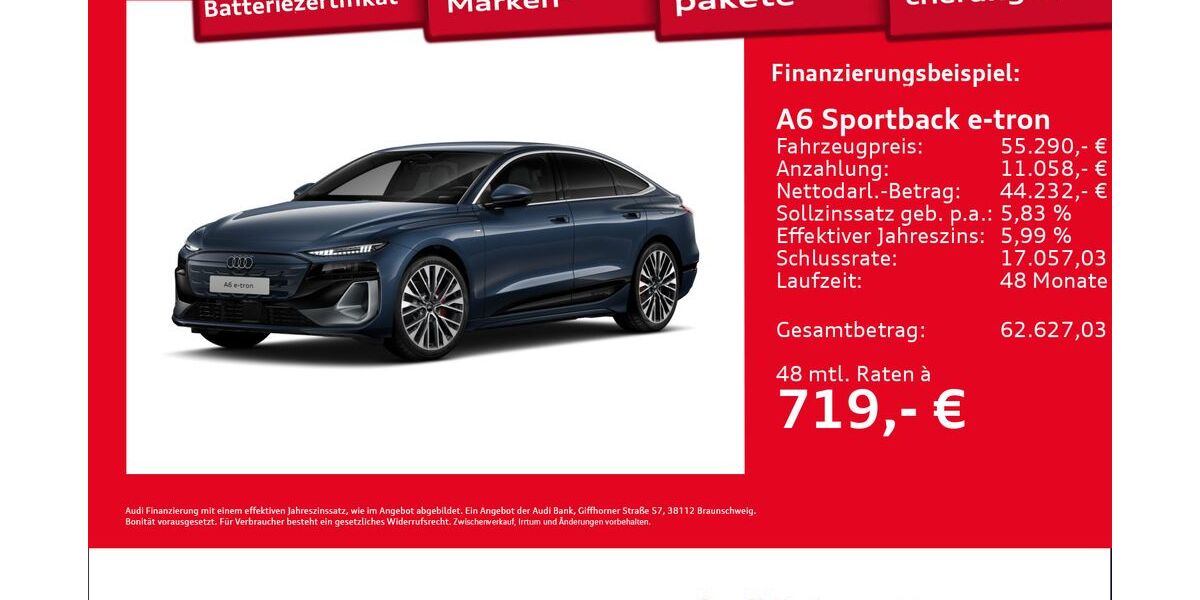 Audi A6 e-tron 8.057 km 55.290 &euro; Hamburg 22419