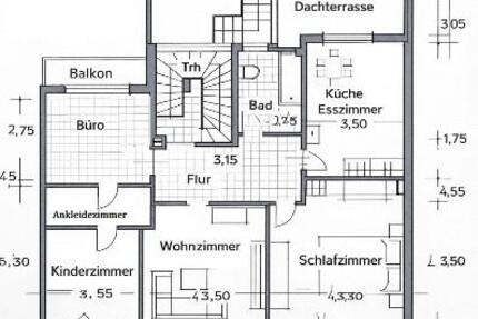 Exklusive Innenstadtwohnung Dachterrasse 115 m²+ Balkon Wohnung 4 zimmer