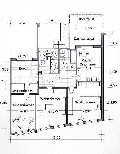 Exklusive Innenstadtwohnung Dachterrasse 115 m²+ Balkon Wohnung 4 zimmer
