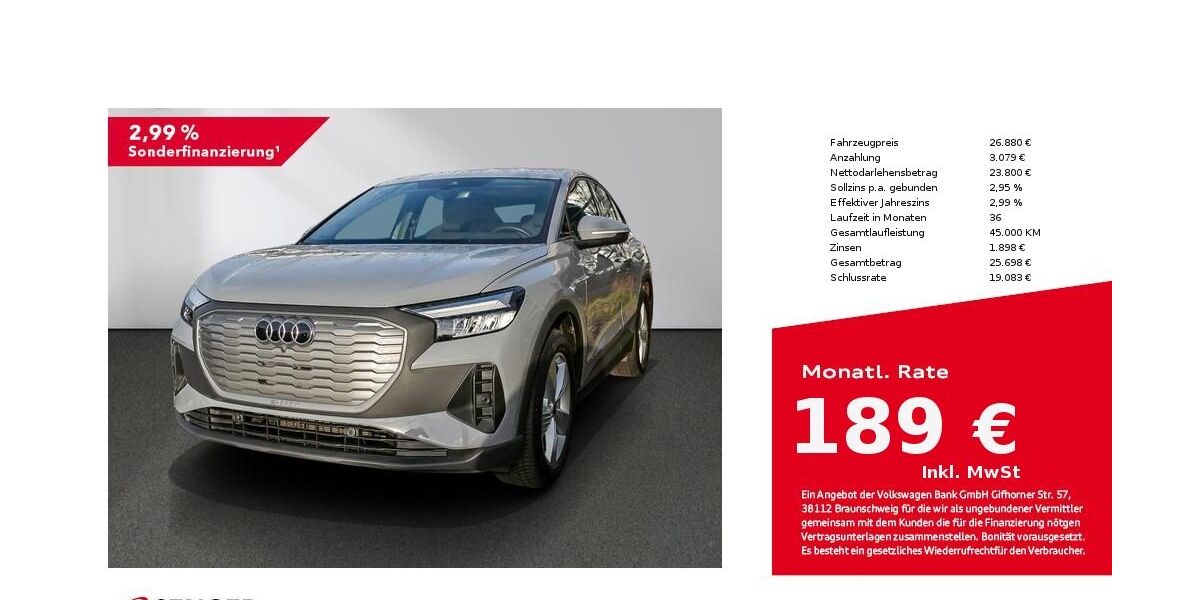 Audi Q4 e-tron 25.000 km 26.880 &euro; Lübeck 23556