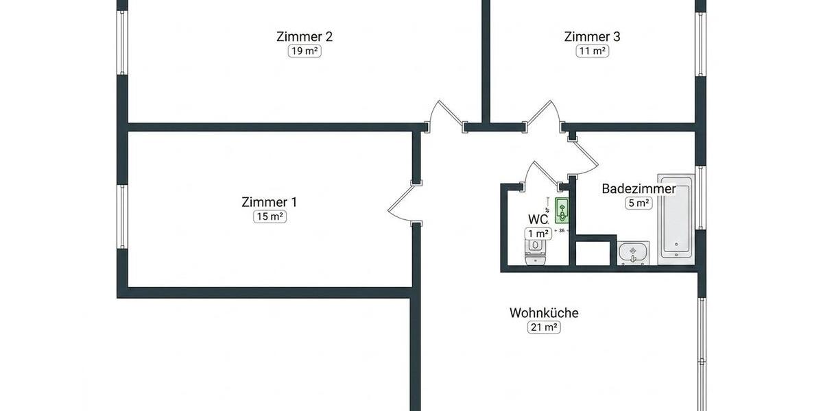 Etagenwohnung Nattheim - 3 Zimmer, 71 m&sup2;, 140.000&euro; | Angebot:26973311