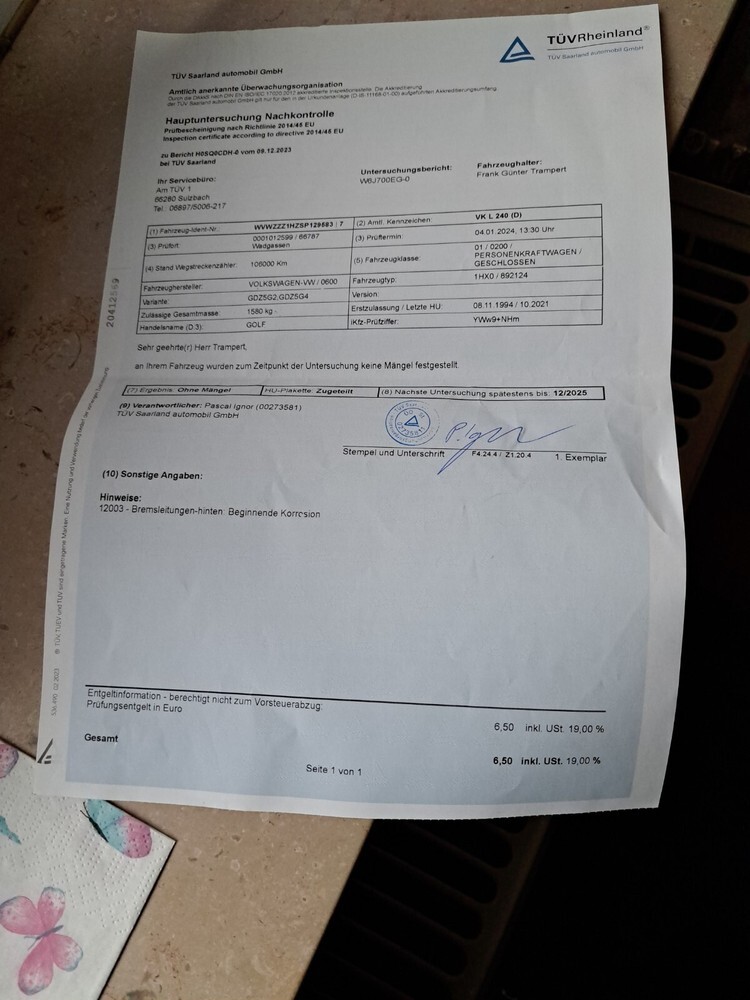 VW Golf 106.132 km 1.200 € Völklingen 66333