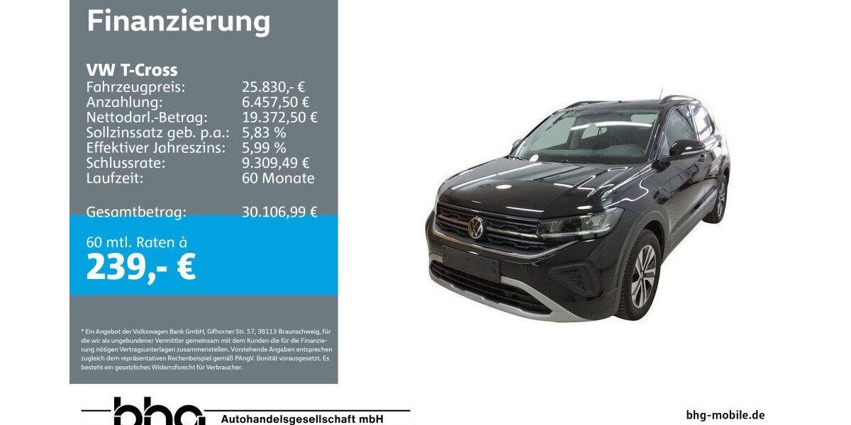VW T-Cross 7.641 km 25.830 &euro; Mössingen 72116