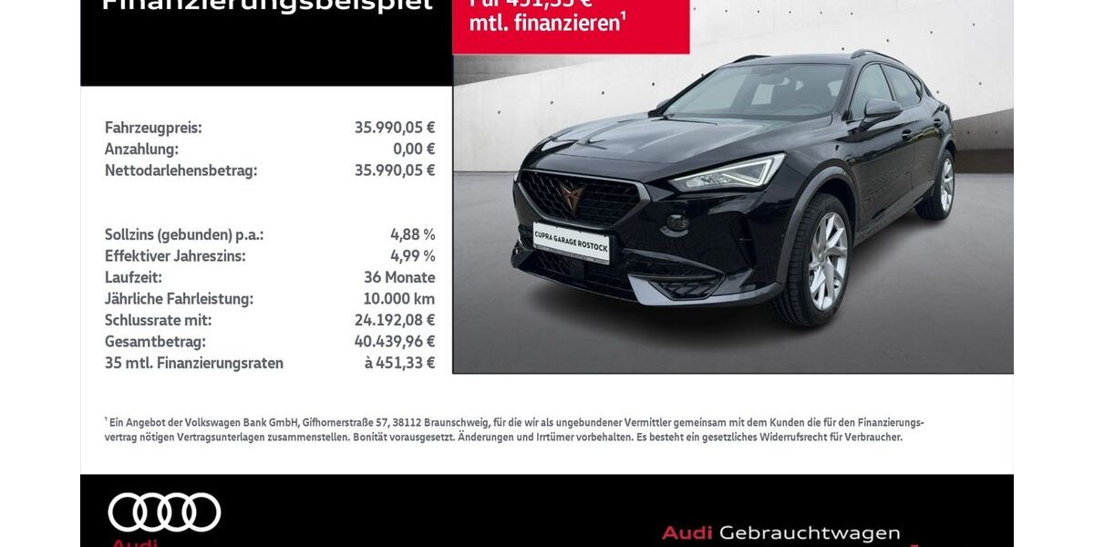 Cupra Formentor 6.000 km 35.390 &euro; Rostock 18059