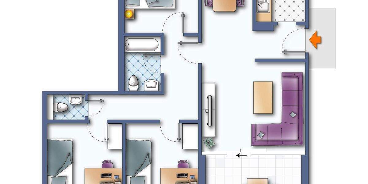 Etagenwohnung Ulm Wiblingen - 4 Zimmer, 95 m&sup2;, 330.000&euro; | Angebot:25423413