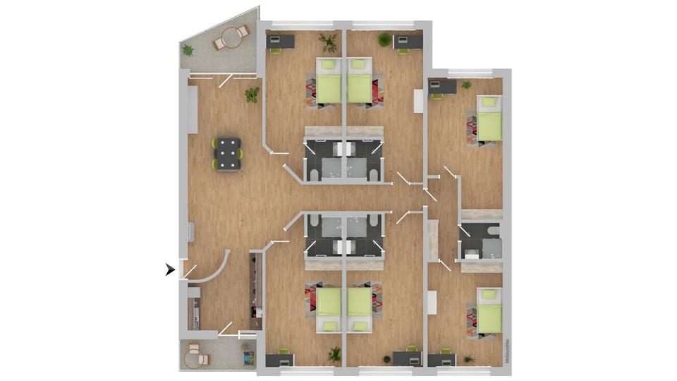 Etagenwohnung Kiel Ravensberg - 1 Zimmer, 31 m&sup2;, 354&euro; | Angebot:26381806