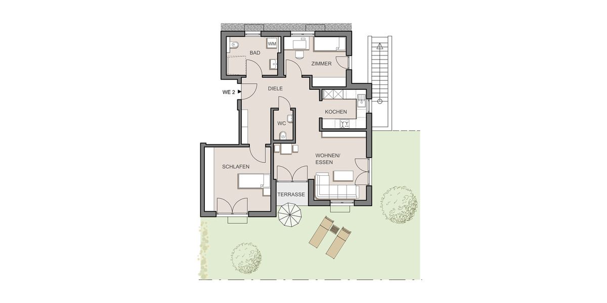 Terrassenwohnung Hördt - 3 Zimmer, 82 m&sup2;, 384.500&euro; | Angebot:25732003