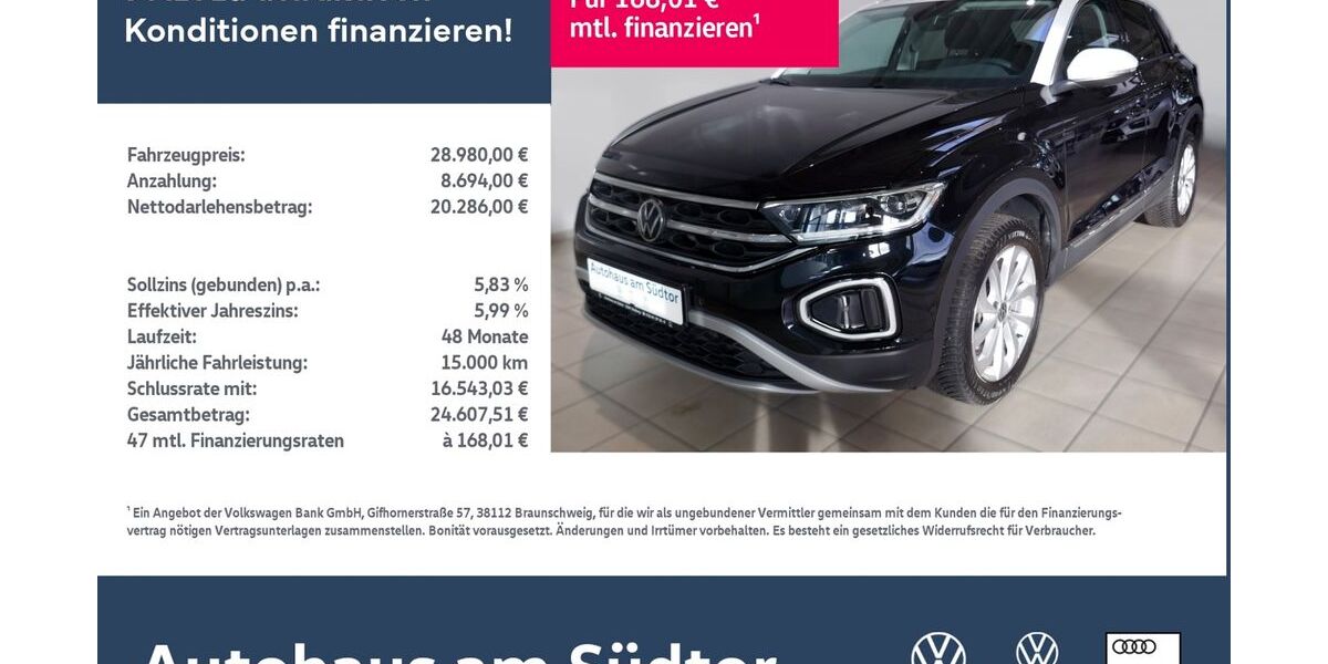 VW T-Roc 18.142 km 28.980 &euro; Rietberg 33397