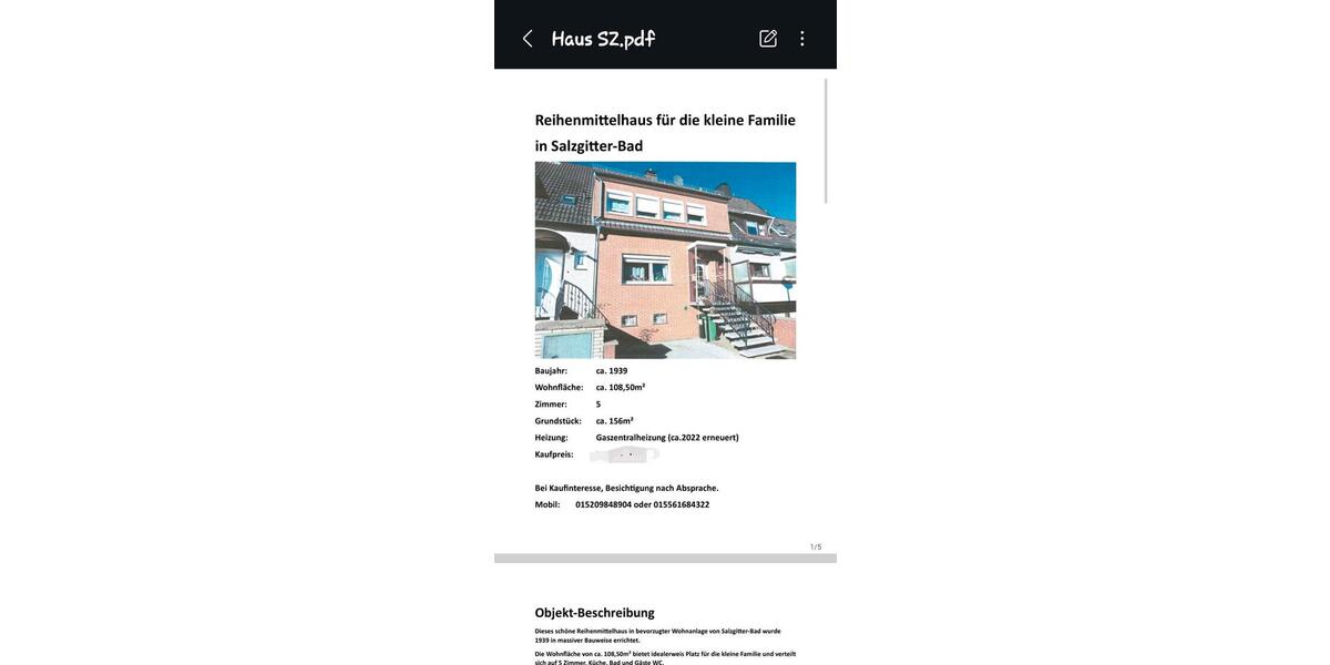 Reihenhaus Salzgitter Ortschaft Südost - 5 Zimmer, 109 m&sup2;, 150.000&euro; | Angebot:26821650